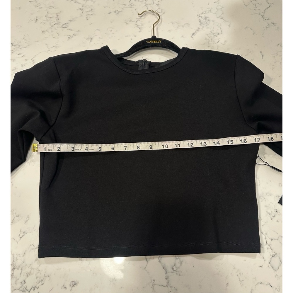 Barneys New York x Forever 21 Black Long Sleeve Crop Top - Size Large - Picture 7 of 10